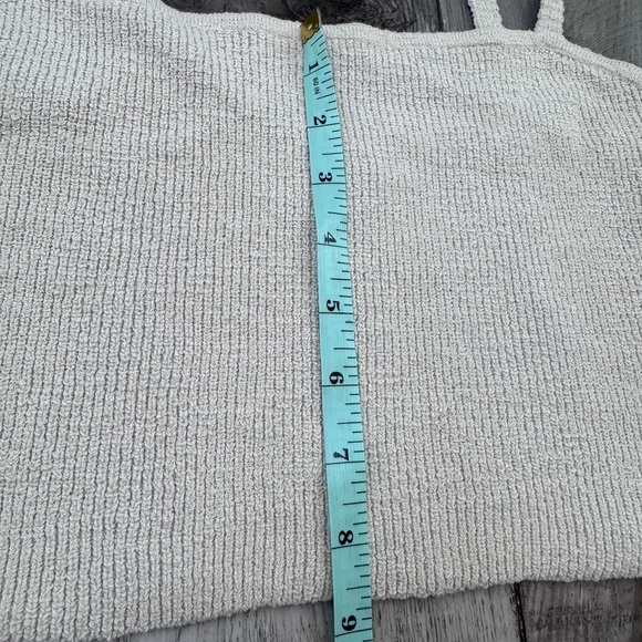 Madewell Halstead Square-Neck Sweater Cropped Tank Grey Medium - Picture 6 of 7